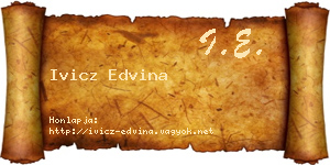 Ivicz Edvina névjegykártya